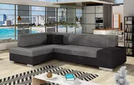 Kampinė sofa Fabio su patalynės dėže, audinys Sawana 05, Soft 11