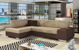 Kampinė sofa Fabio su patalynės dėže, audinys Berlin 03, Soft 66