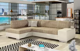 Kampinė sofa Fabio su patalynės dėže, audinys Berlin 03, Soft 33