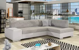 Kampinė sofa Fabio su patalynės dėže, audinys Berlin 01, Soft 17