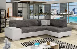 Kampinė sofa Fabio su patalynės dėže, audinys Berlin 02, Soft 17