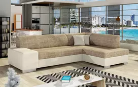 Kampinė sofa Fabio su patalynės dėže, audinys Berlin 03, Soft 33
