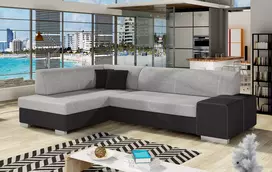 Kampinė sofa Fabio su patalynės dėže, audinys Sawana 21, Soft 11