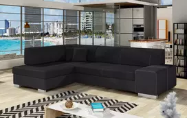 Kampinė sofa Fabio su patalynės dėže, audinys Sawana 14, Soft 17