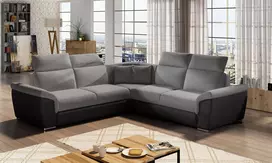 Kampinė sofa Federico su patalynės dėže, audinys Sawana 05, Soft 11
