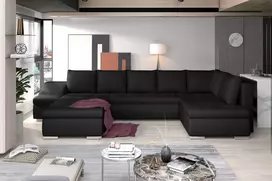 Kampinė sofa Giovanni su patalynės dėže, audinys Soft 11