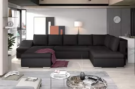 Kampinė sofa Giovanni su patalynės dėže, audinys Sawana 14, Soft 11