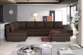 Kampinė sofa Giovanni su patalynės dėže, audinys Dora 28