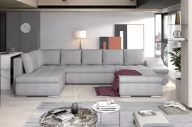 Kampinė sofa Giovanni su patalynės dėže, audinys Omega 02