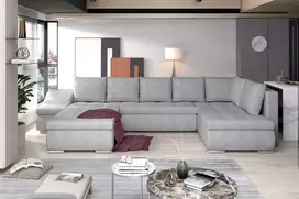 Kampinė sofa Giovanni su patalynės dėže, audinys Omega 02