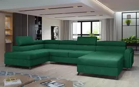 Kampinė sofa Josette su patalynės dėže, audinys Kronos 19
