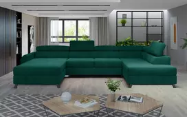 Kampinė sofa Josette su patalynės dėže, audinys Monolith 37
