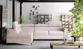 Kampinė sofa Kairos su patalynės dėže, audinys Soro 83