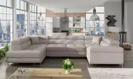 Kampinė sofa Letto su patalynės dėže, audinys Cover 02
