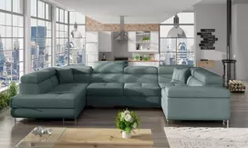 Kampinė sofa Letto su patalynės dėže, audinys Cover 70