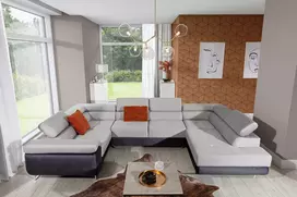 Kampinė sofa Letto su patalynės dėže, audinys Monolith 84, Monolith 97