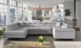 Kampinė sofa Letto su patalynės dėže, audinys Sawana 21