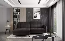 Kampinė sofa Lorelle su patalynės dėže, audinys Mat Velvet 29