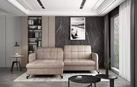 Kampinė sofa Lorelle su patalynės dėže, audinys Dora 21