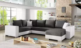 Kampinė sofa Marco su patalynės dėže, audinys Sawana 05, Soft 17