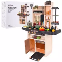 Didelė vaikiška virtuvėlė Mega Kitchen su tekančiu vandeniu, garais ir 65 priedais,