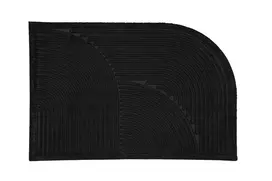 Kilimas Valentino, 50% guminė medžiaga, 50% polipropileno pluoštas - 60x90cm, Juodas