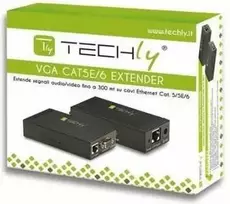 "Techly" 301122 VGA ir garso signalų ilgintuvas / kartotuvas per "Cat5" / "Cat5e" / "Cat6" vytą porą, iki 300 mm