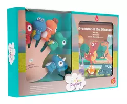 Guminių figūrėlių rinkinys "Dinozaurai" + knygelė