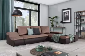 Kampinė sofa Ontario su patalynės dėže, audinys Monolith 09, Soft 66