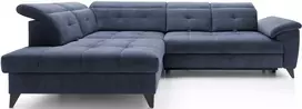 Kampinė sofa Inferne, tamsiai mėlyna