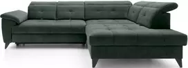 Kampinė sofa Inferne, tamsiai žalia