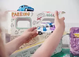 3D XXL automobilių stovėjimo aikštelės spalvinimo knygelė