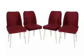 Kėdžių rinkinys (4 dalys), Hanah Home, Claret Red Balta, 50 x 90 x 49, cm
