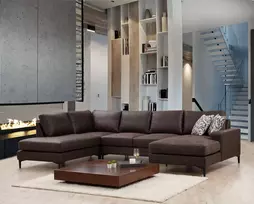 Kampinė sofa Hanah Home Porto kampinė, ruda, 90 x 90 x 314