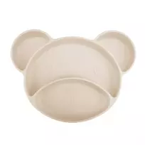 CANPOL BABIES Silikoninė lėkštė su pritvirtinimu BEAR, 51/401_creme