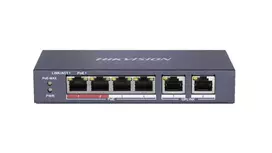 Tinklo komutatorius Hikvision DS-3E0106P-E/M, 4 prievadai, PoE, mėlyna