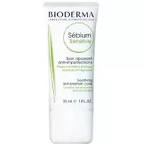 Bioderma Sébium Sensitive Soothing Anti-Blemish Care – drėkinamasis raminamasis kremas sausai ir dėl spuogų gydymo sudirgusiai odai, 30 ml