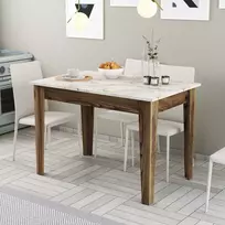 Virtuvės stalas, Hanah Home, graikinis riešutas Balta, 110 x 75 x 72, cm