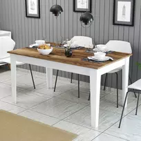 Valgomojo stalas, Hanah Home, graikinis riešutas Balta, 145 x 75 x 88, cm