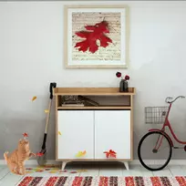 Batų spintelė, Hanah Home, ąžuolas Balta, 100 x 102 x 35, cm