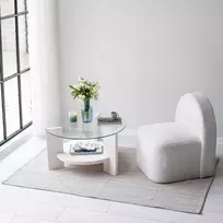 Kavos staliukas, Hanah Home, baltas, 75 x 40 x 75, cm