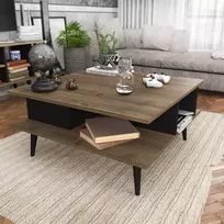 Kavos staliukas, Hanah Home, Graikinis riešutas Juoda, 89 x 44 x 89, cm
