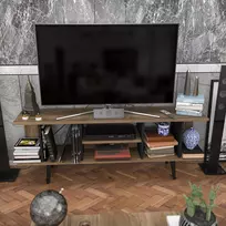 TV stovas, Hanah Home, graikinis riešutas Juoda, 160 x 38,6 x 35, cm