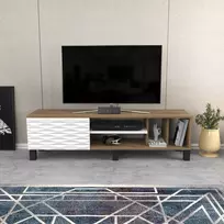 TV stovas, Hanah Home, graikinis riešutas Balta, 140 x 40,3 x 35, cm