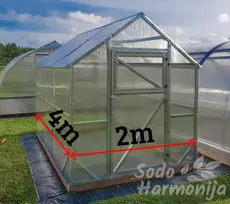 Šlaitinis šiltnamis SH COMFORT 2x4m, 6mm danga