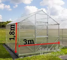 Šlaitinis šiltnamis SH VICTORIA 3x4m, 6mm danga