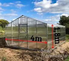Šlaitinis šiltnamis SH DELUXE 4x4m, 6mm danga