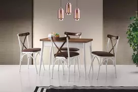 Ištraukiamas valgomasis stalas, Hanah Home, graikinis riešutas Balta, 100 x 75 x 60, cm