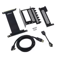„CableMod“ vertikalios vaizdo plokštės laikiklis su PCIe x16 stovo kabeliu, 1x DisplayPort, 1x HDMI – juodas