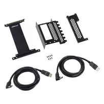 „CableMod“ vertikalios vaizdo plokštės laikiklis su PCIe x16 stovo kabeliu, 2x DisplayPort – juodas